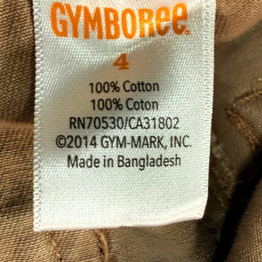 Gymboree Boys Size 4 Cargo Khaki Pants Straight Fit Cotton Casual